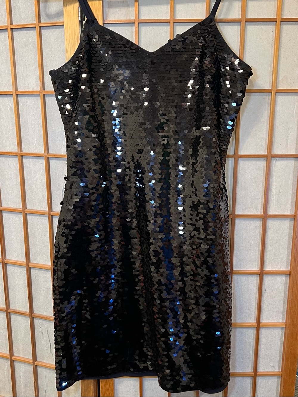 MICHEAL Micheal Kors Black Sequin V-Neck Mini Dress XS